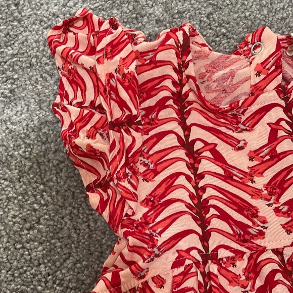 Kate Quinn Short Sleeve Double Ruffle Top & Bloomer Set- Red Vine Stripe 🌟HP🌟 - Picture 6 of 11